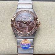 Omega Constellation 28mm Swiss Quartz Purple Meteorite Dial Watch