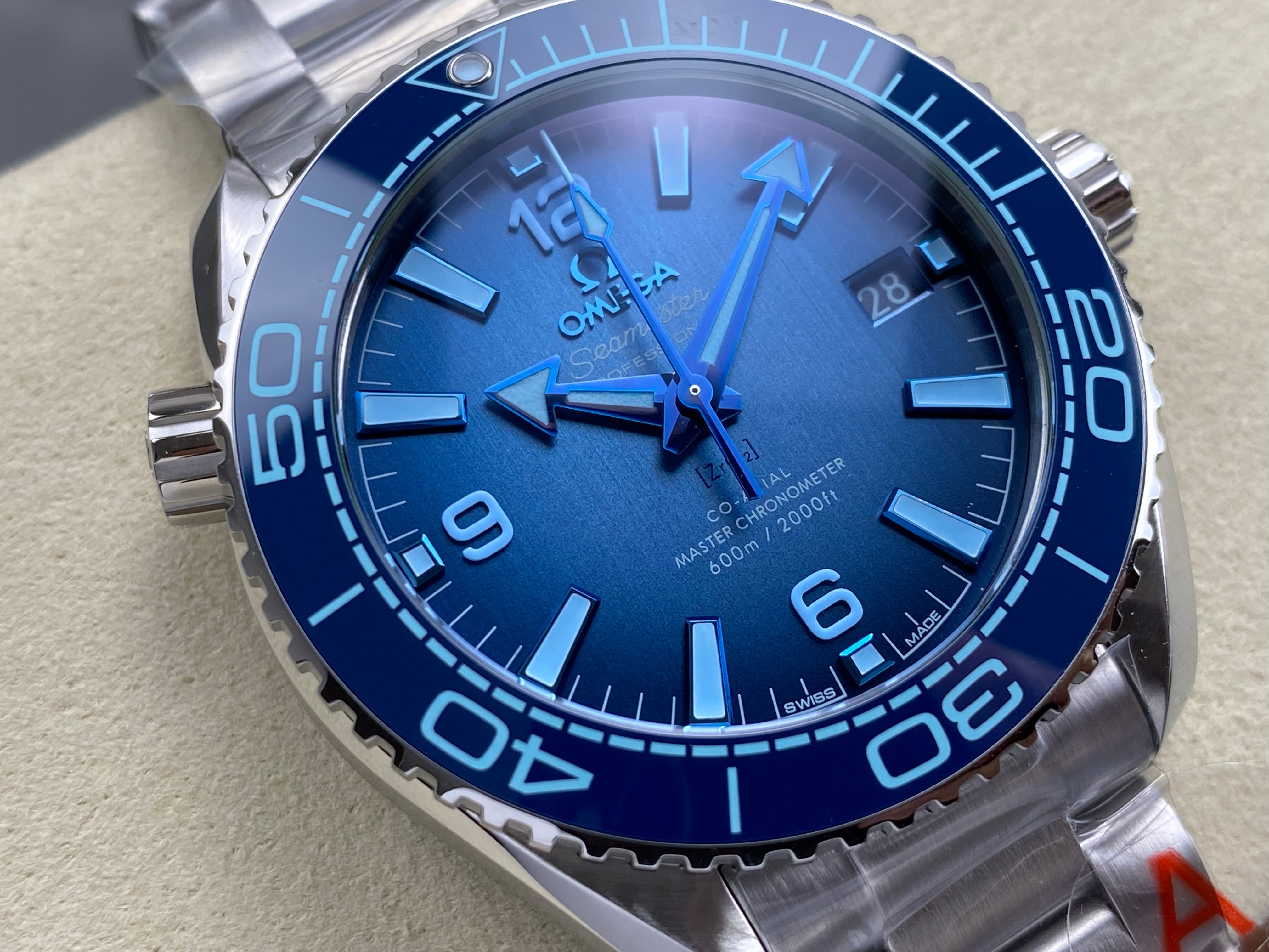 Omega Seamaster Planet Ocean 39.5mm Steel Case Blue Dial