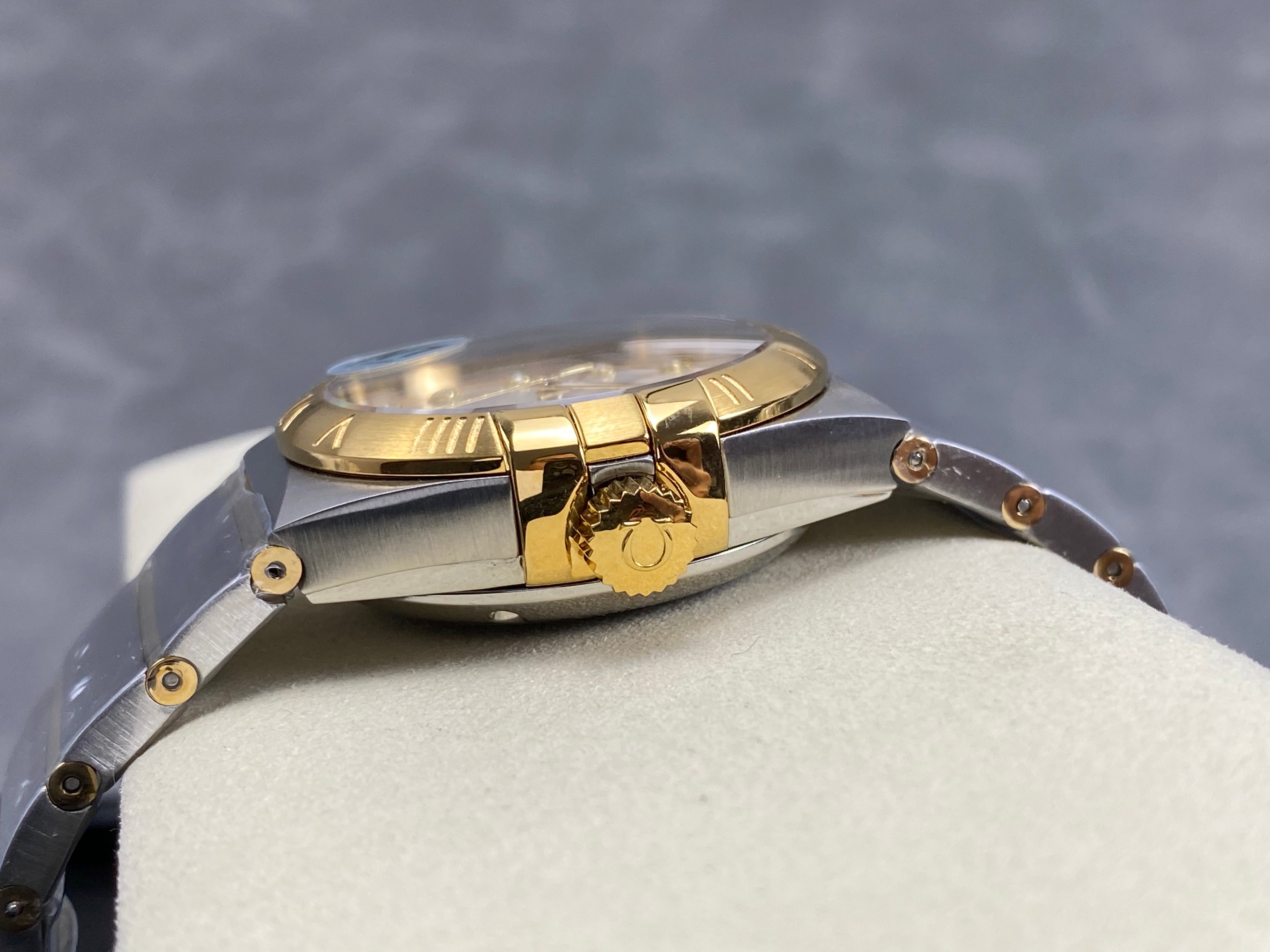 Omega Constellation Co-Axial Chronometer 38mm Gold Steel Case Yellow Dial