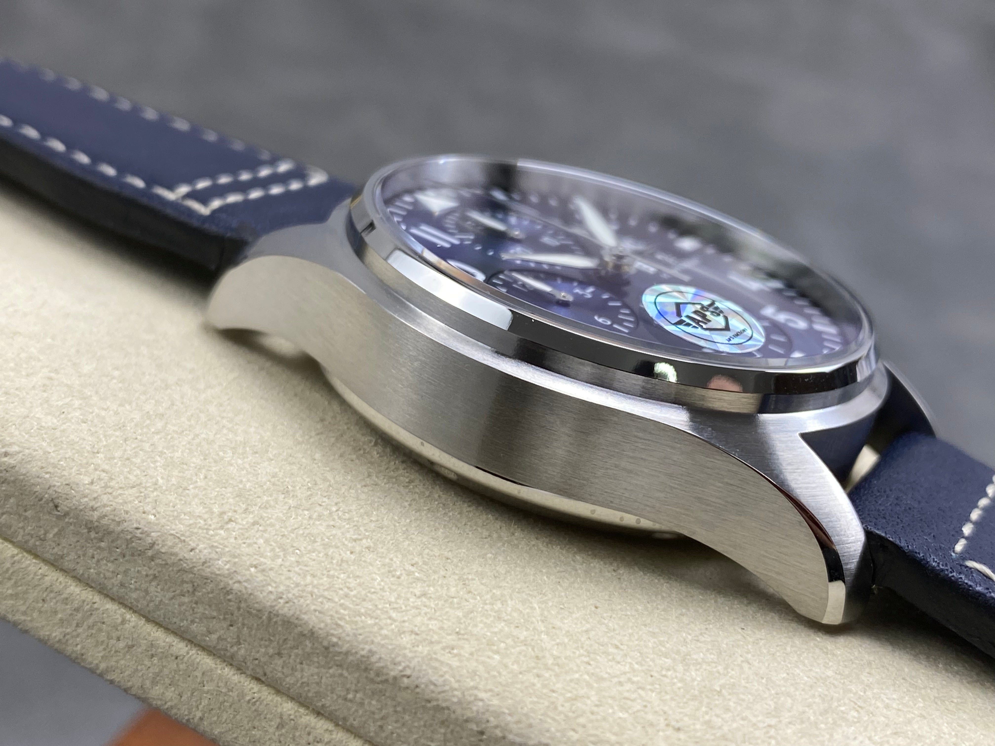 IWC Pilot's Chronograph 41 Blue Dial Steel Case Leather Strap