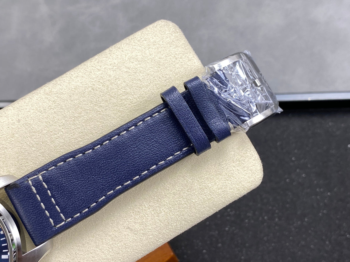 IWC Pilot's Chronograph 41 Blue Dial Steel Case Leather Strap