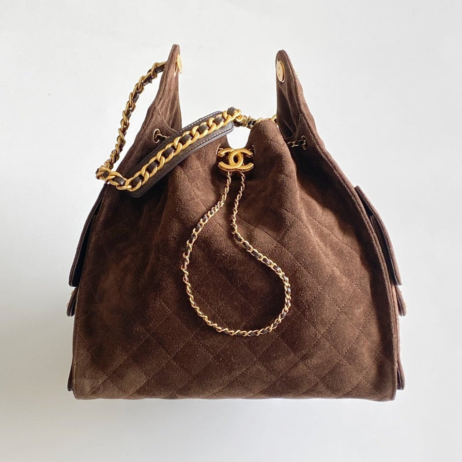 CC 2025 Hobo Bag 40cm Brown Suede