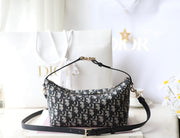 CD Monogram Nonad Lunch Bag Blue Beige Canvas