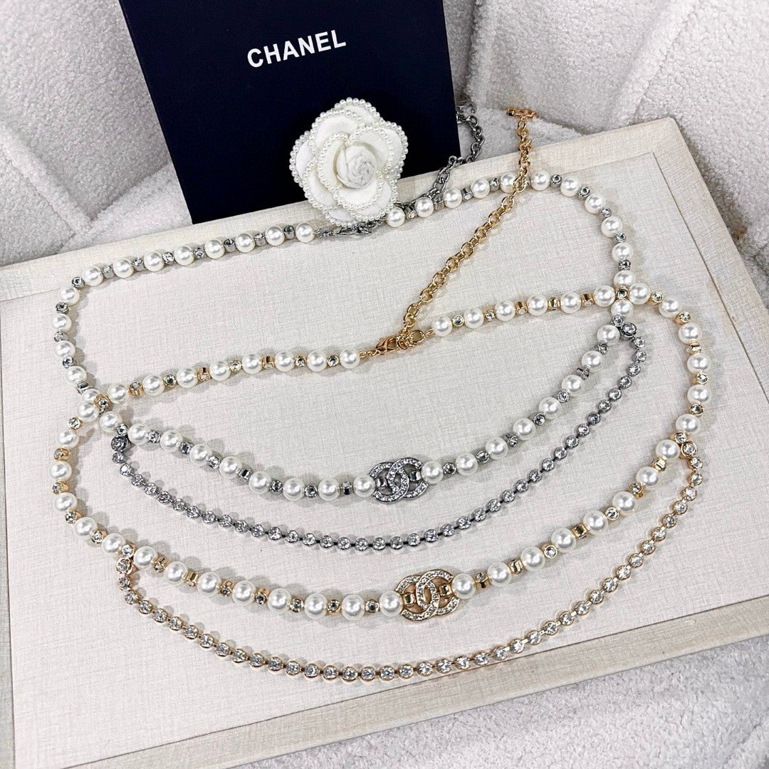 Chanel 2026 Pearl Rhinestone Chain Belt