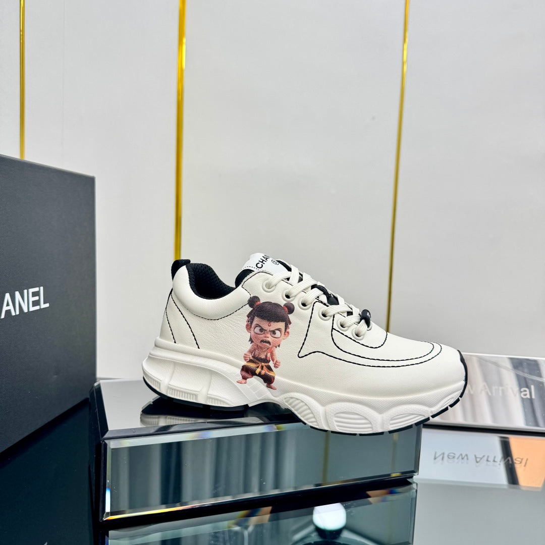CC Sneaker White with Sticker Cowhide 238629
