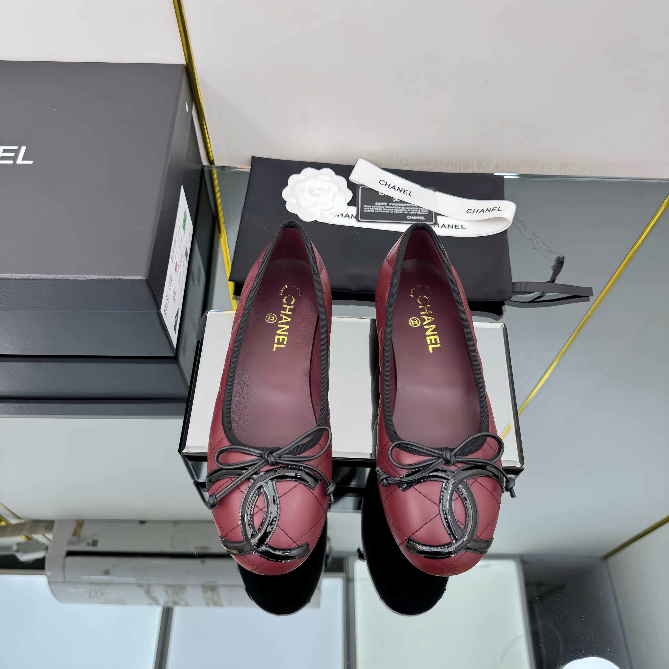 CC 25 Cambon Ballet Flat Quilted Calfskin