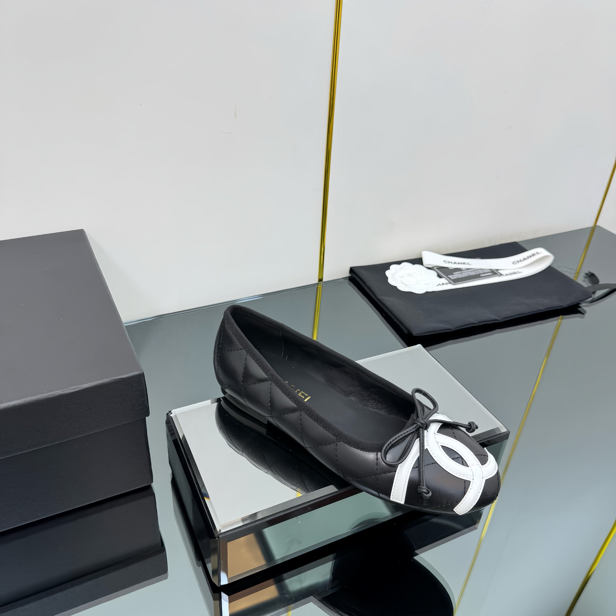 CC 2026 Cambon Ballet Flat Quilted Calfskin