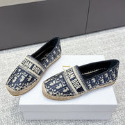 CD 26s Loafers Embroidery Navy Blue Canvas 653273