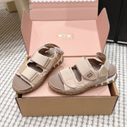 MIU 26 Platform Sandals Light Brown Leather 632331