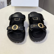 Dior 2026 Velcro Slip-on Sandal Black Leather 716903