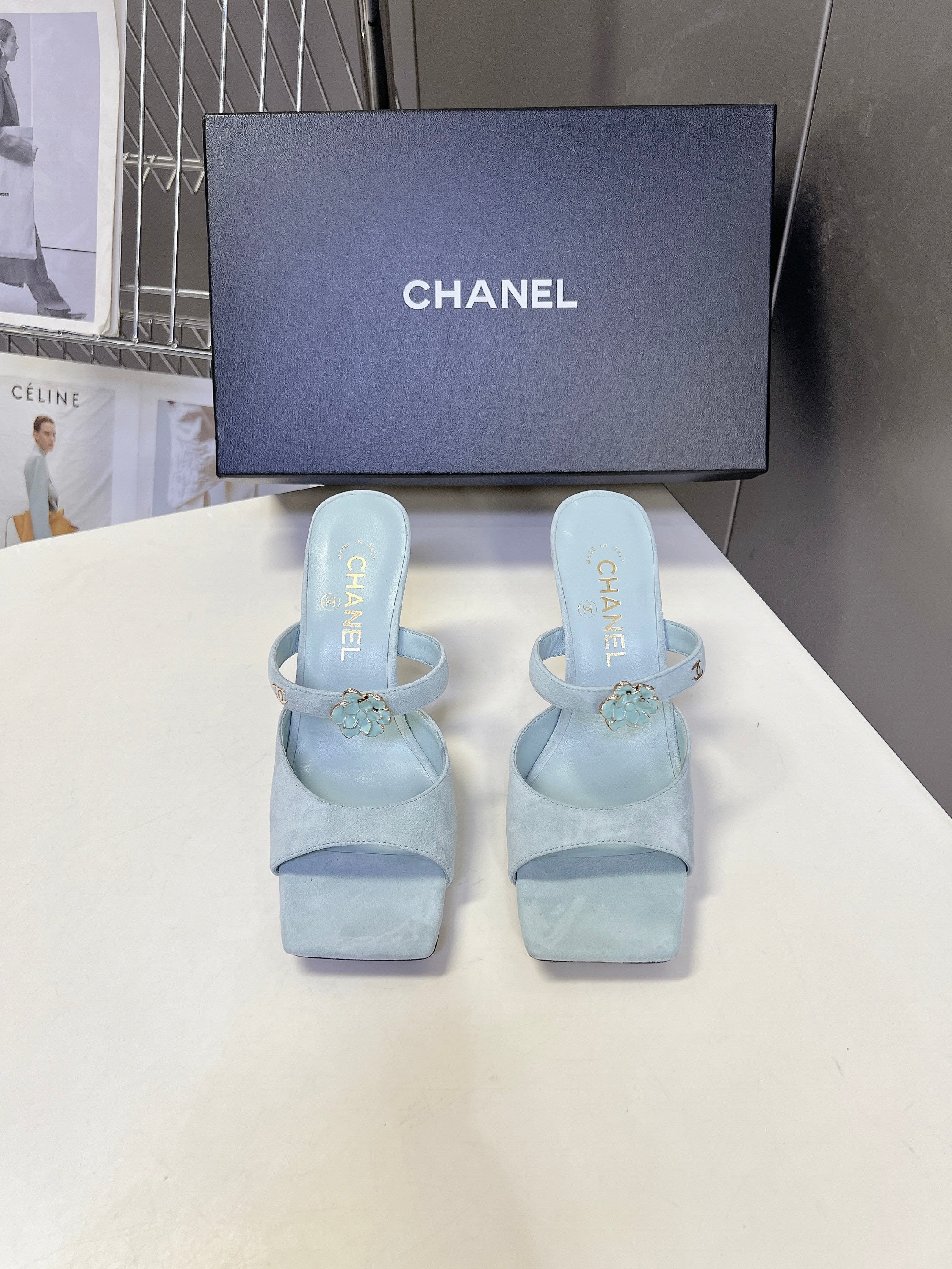 Channel 2026 Mule 70mm Embossing And Suede Calfskin 895349