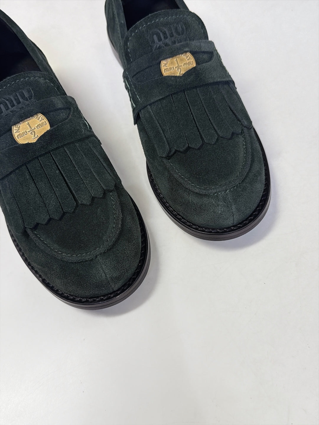 Miu Miu 2026 Fringe Penny Loafers Suede 994223