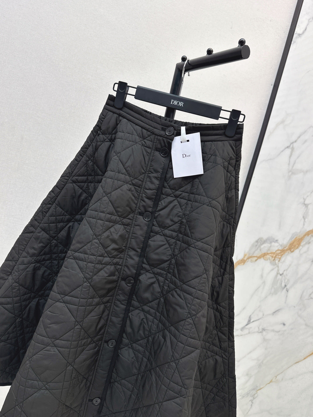 CD 25 Plaid Quilted Lapel Set Black Cotton