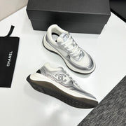 CC 26s Casual Sneakers White Gray Fabric Cowhide 626380