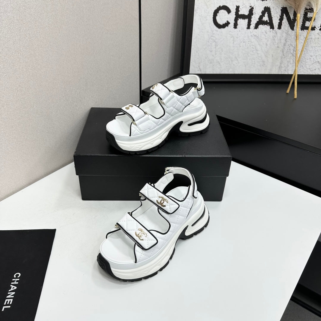Channel 2026 Chunky Sport Sandals 65mm Patent Calfskin 894909