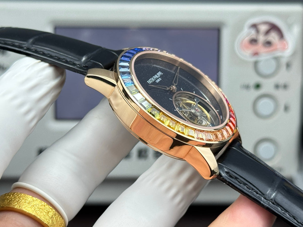 Patek Philippe Grand Complications Sky Moon Tourbillon 42mm Rose Gold Case Rainbow Benzel