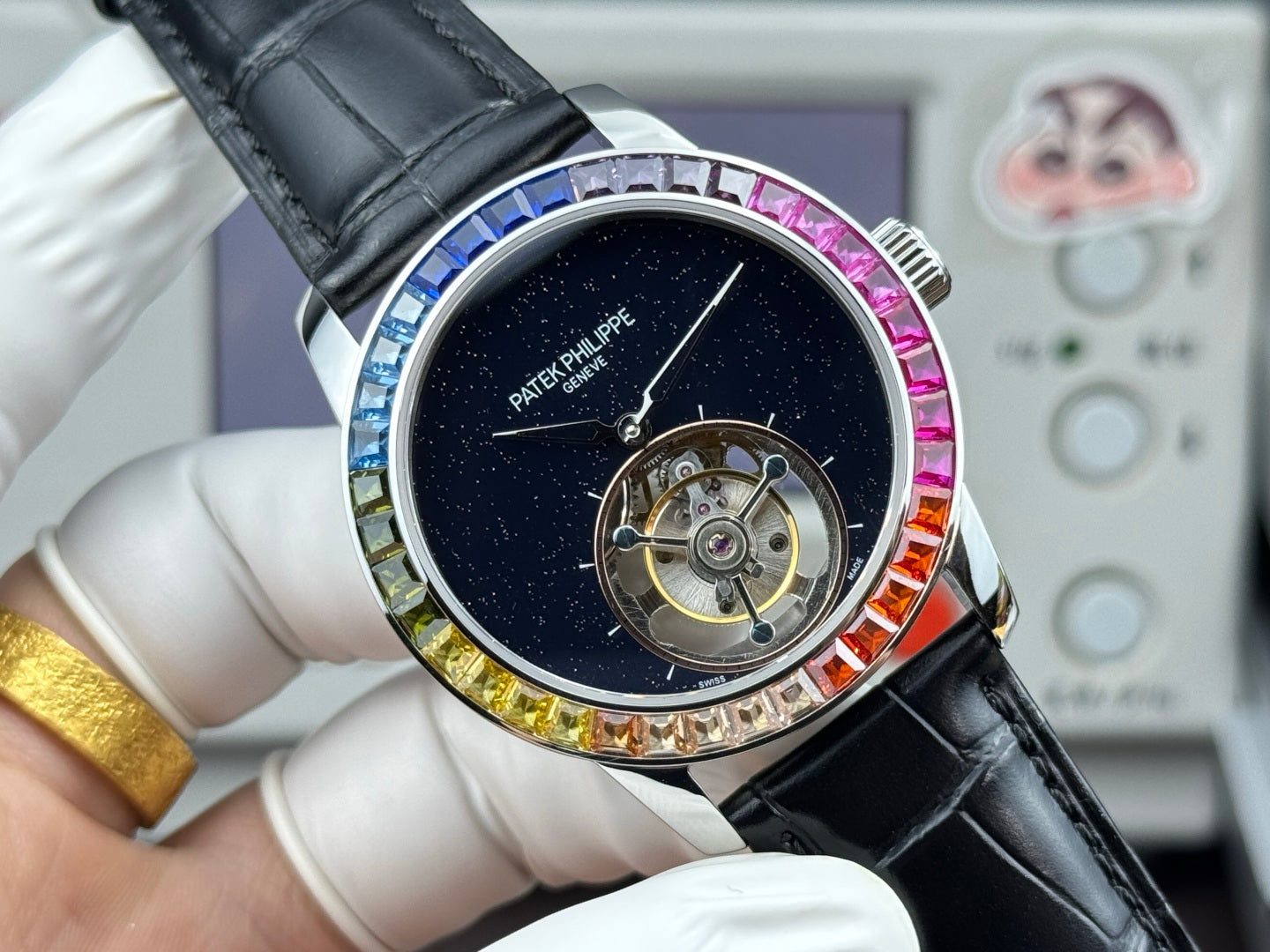 Patek Philippe Grand Complications Sky Moon Tourbillon 42mm Steel Case Rainbow Benzel
