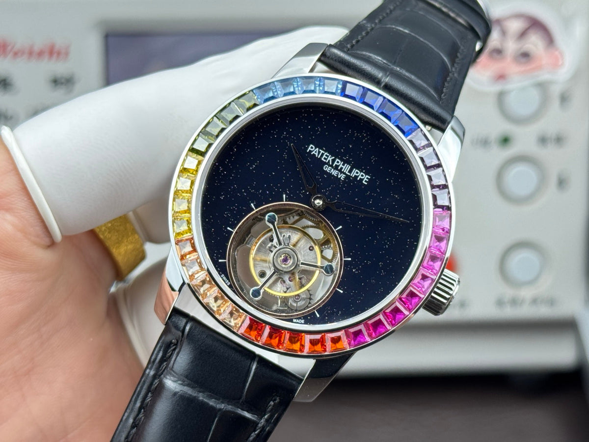 Patek Philippe Grand Complications Sky Moon Tourbillon 42mm Steel Case Rainbow Benzel