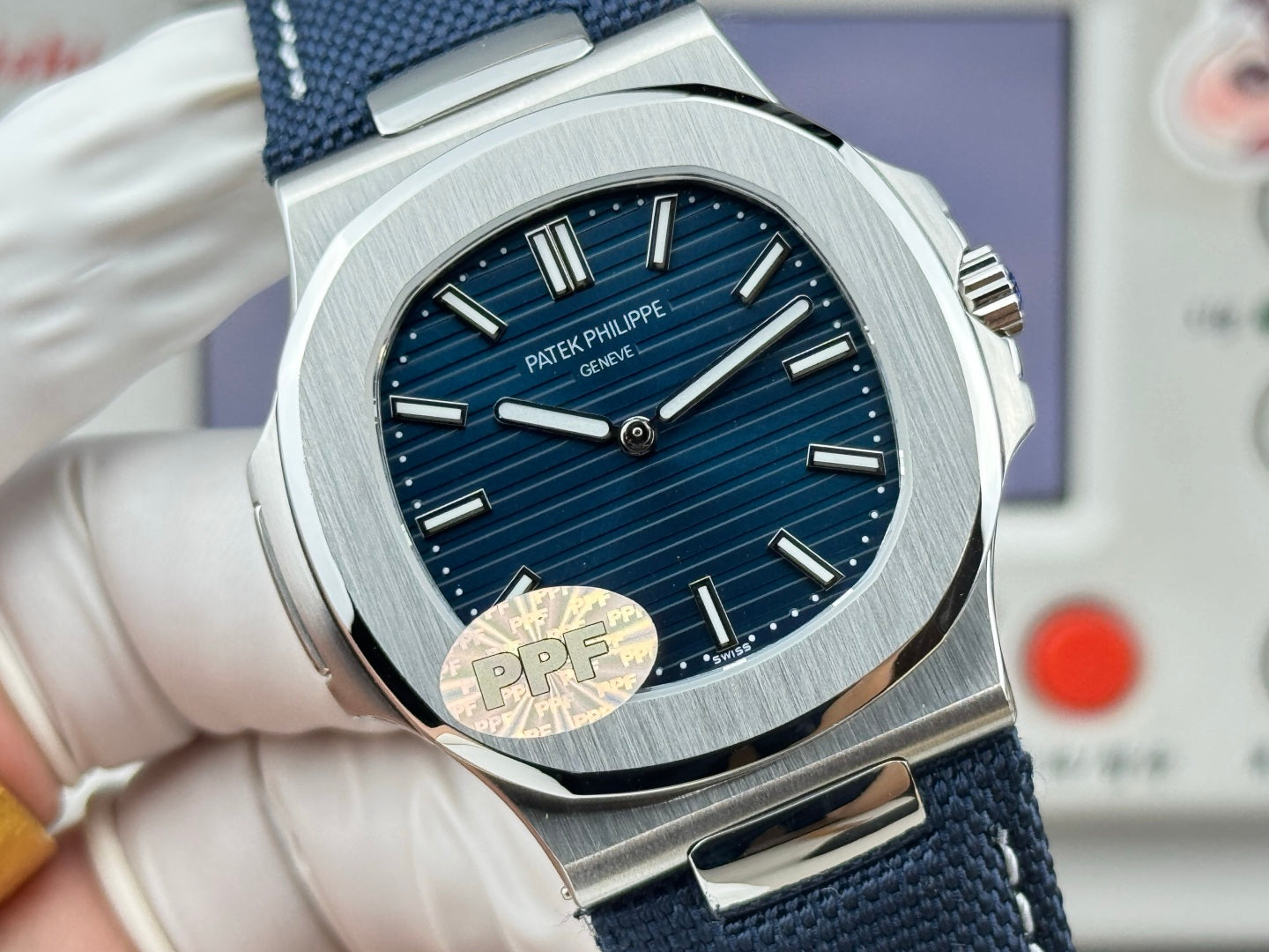 Patek Philippe Nautilus 41mm Blue Dial Fabric Strap