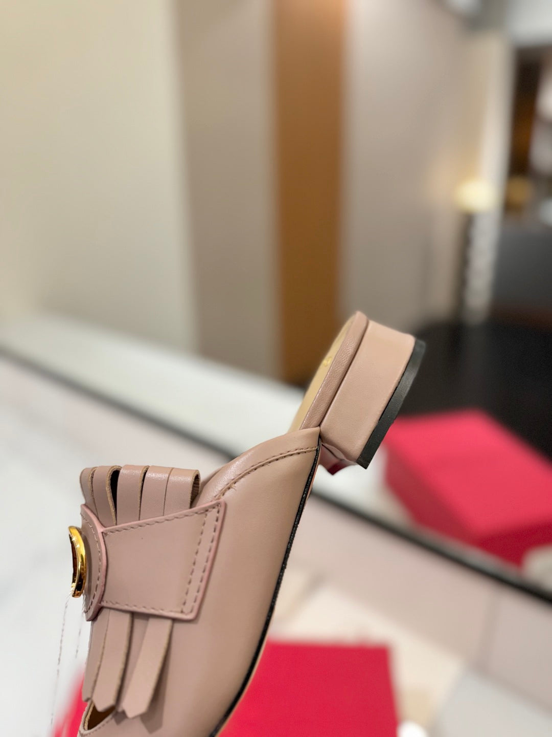 VT 2025 Signature Mule Pure Beige Calf Leather 295081