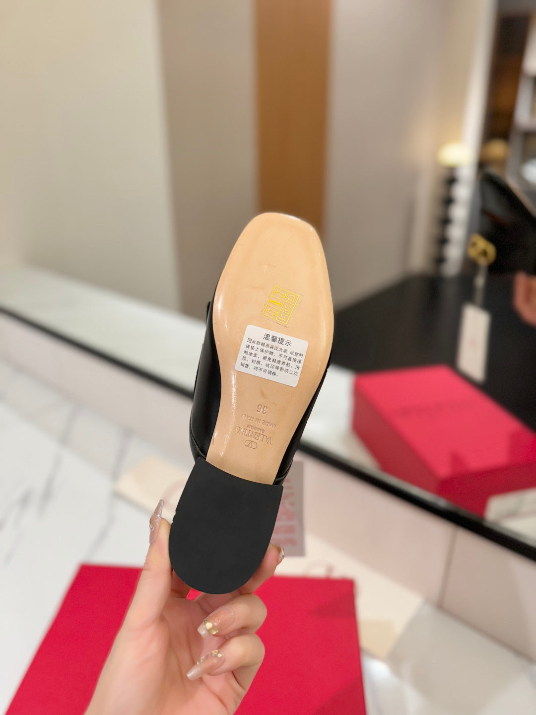 VT 2025 Signature Mule Black Calf Leather 295083