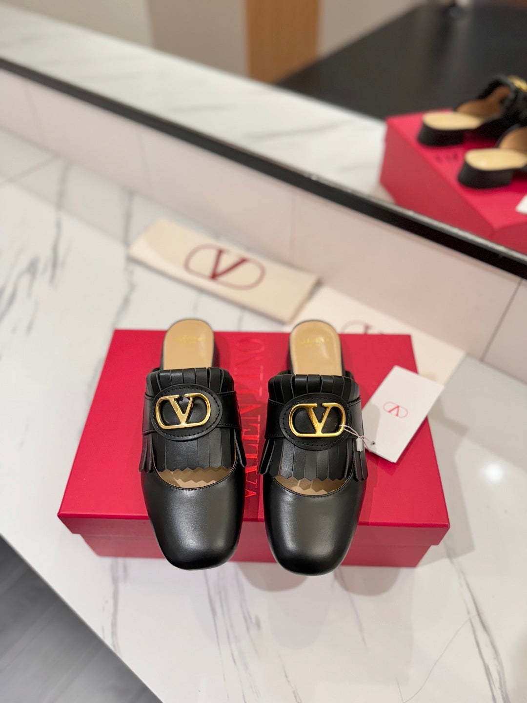 VT 2025 Signature Mule Black Calf Leather 295083