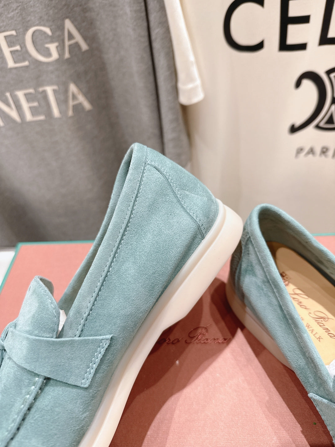 Loro Piana 2026 Summer Charms Walk Loafer Sky Blue Suede