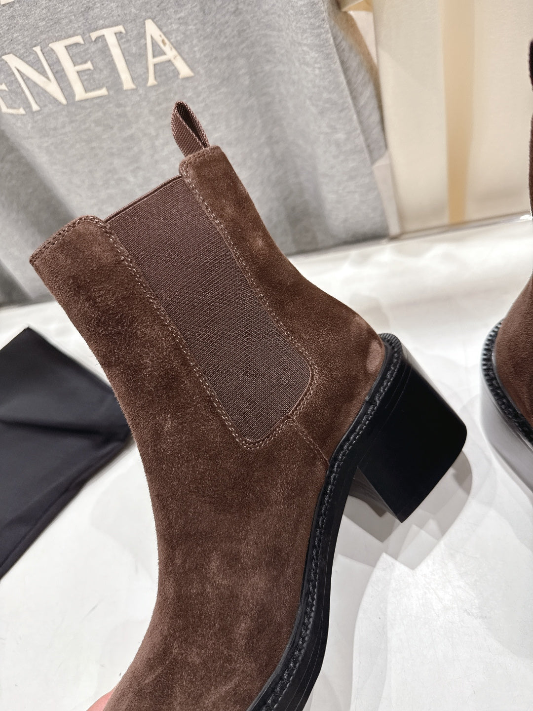 YSL 2025 Short Boot Dark Brown Suede 567582