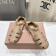 Miumiu 26ss Flat Sandals Nude Lambskin  713064