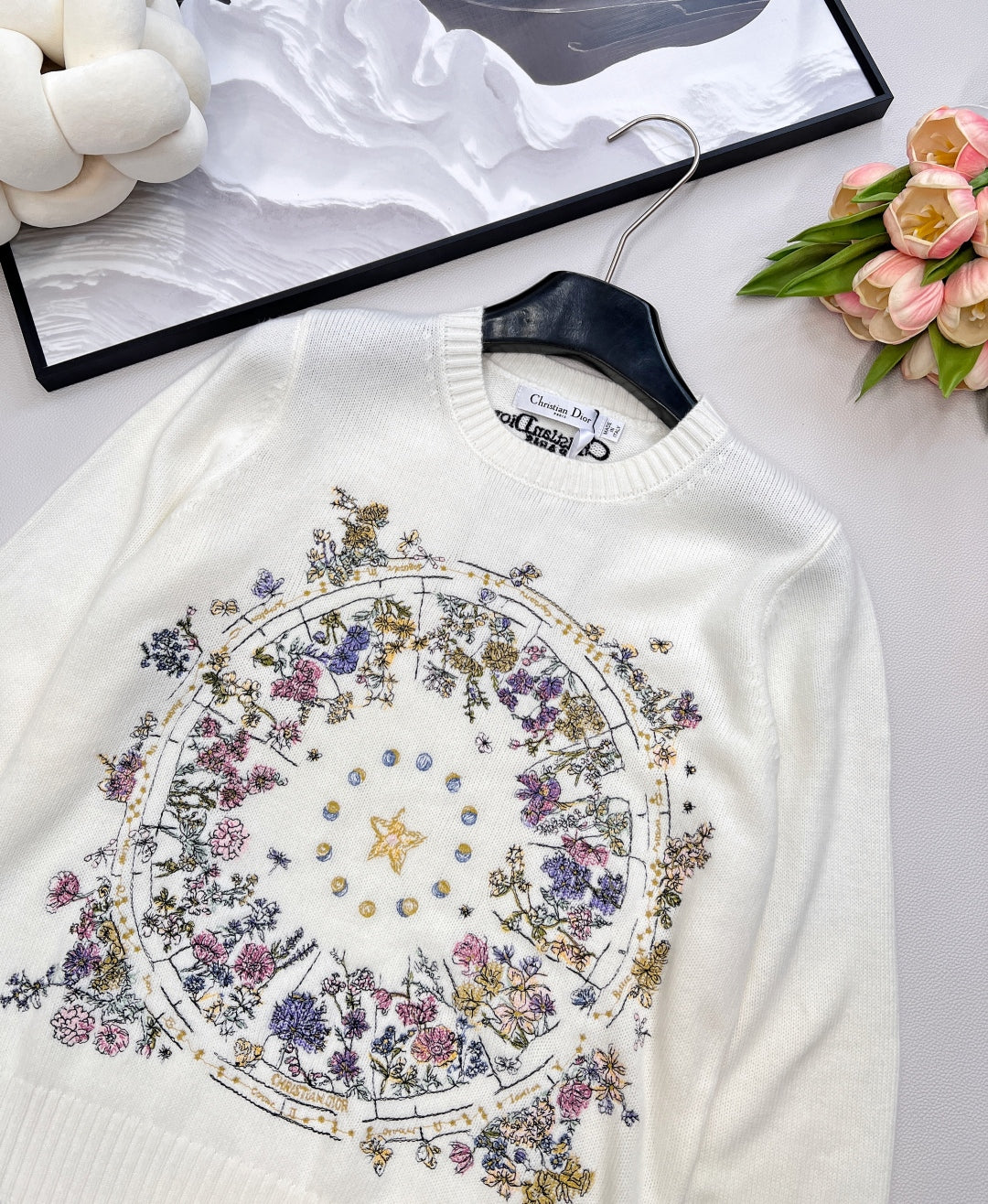 CD 25 Sweater White Wool And Silk