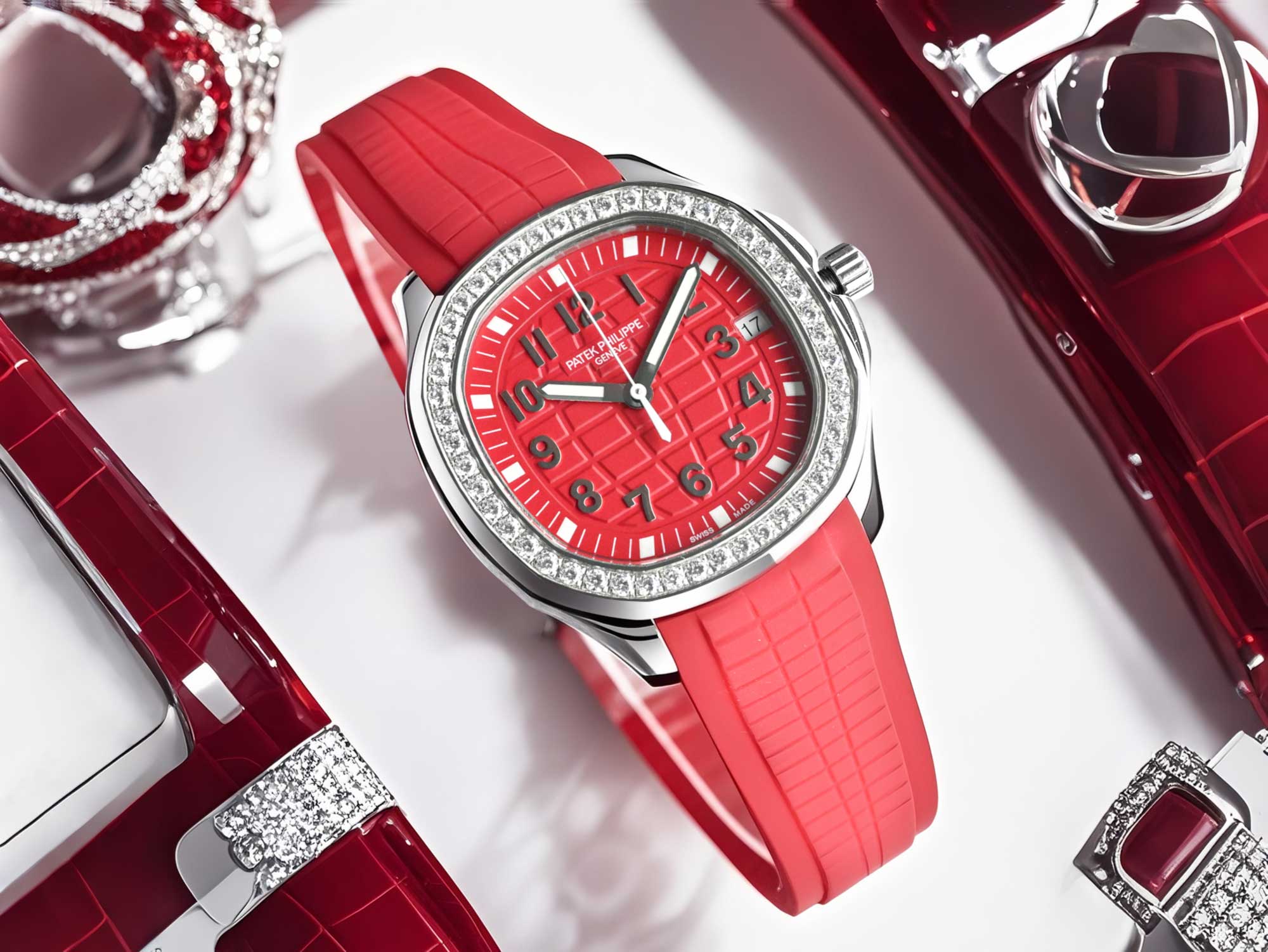 Patek Philippe Nautilus 38.8mm Red Dial Red Strap