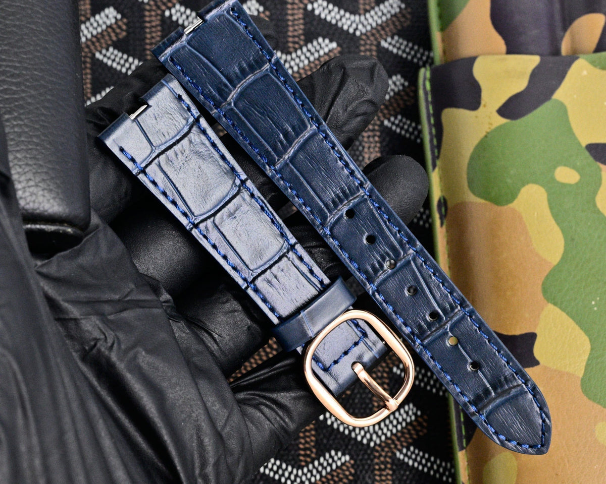 Patek Philippe Golden Ellipse 27mm Blue Dial Rose Gold Strap