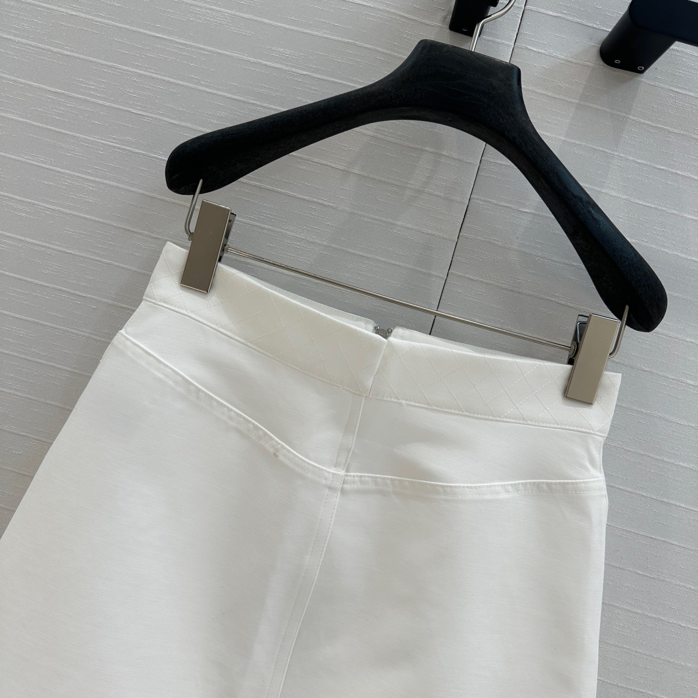 Hm 25  Zippered Skirt White Cotton