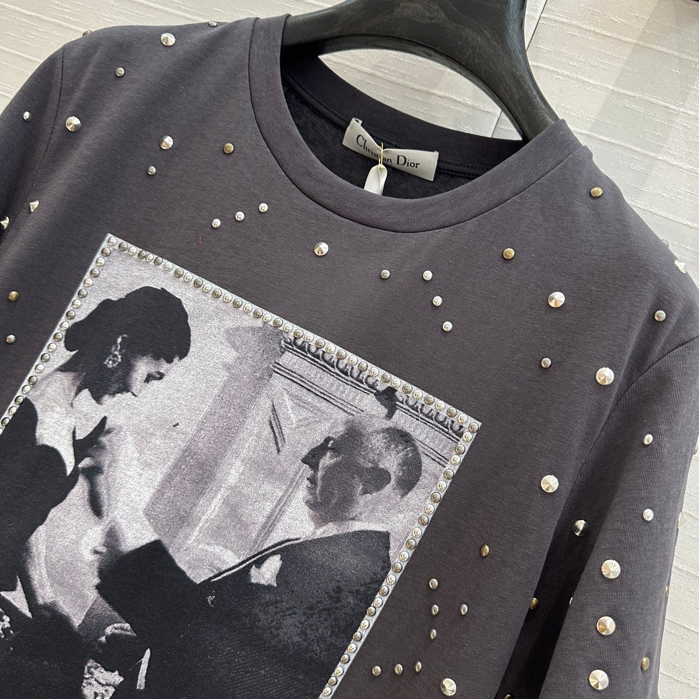 CD 25 Monsieur Dior Patchwork T-shirt Dark Gray Cotton