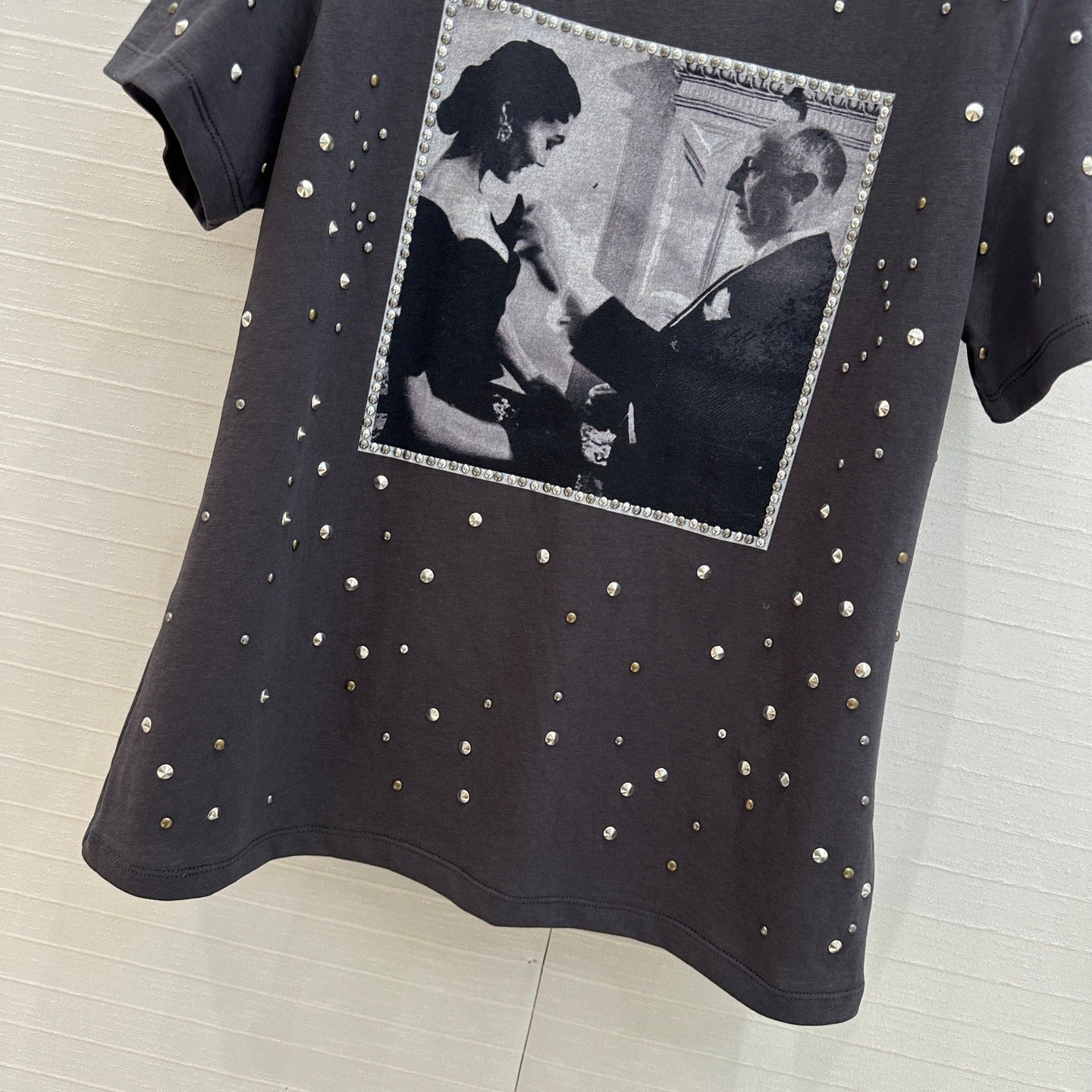 CD 25 Monsieur Dior Patchwork T-shirt Dark Gray Cotton
