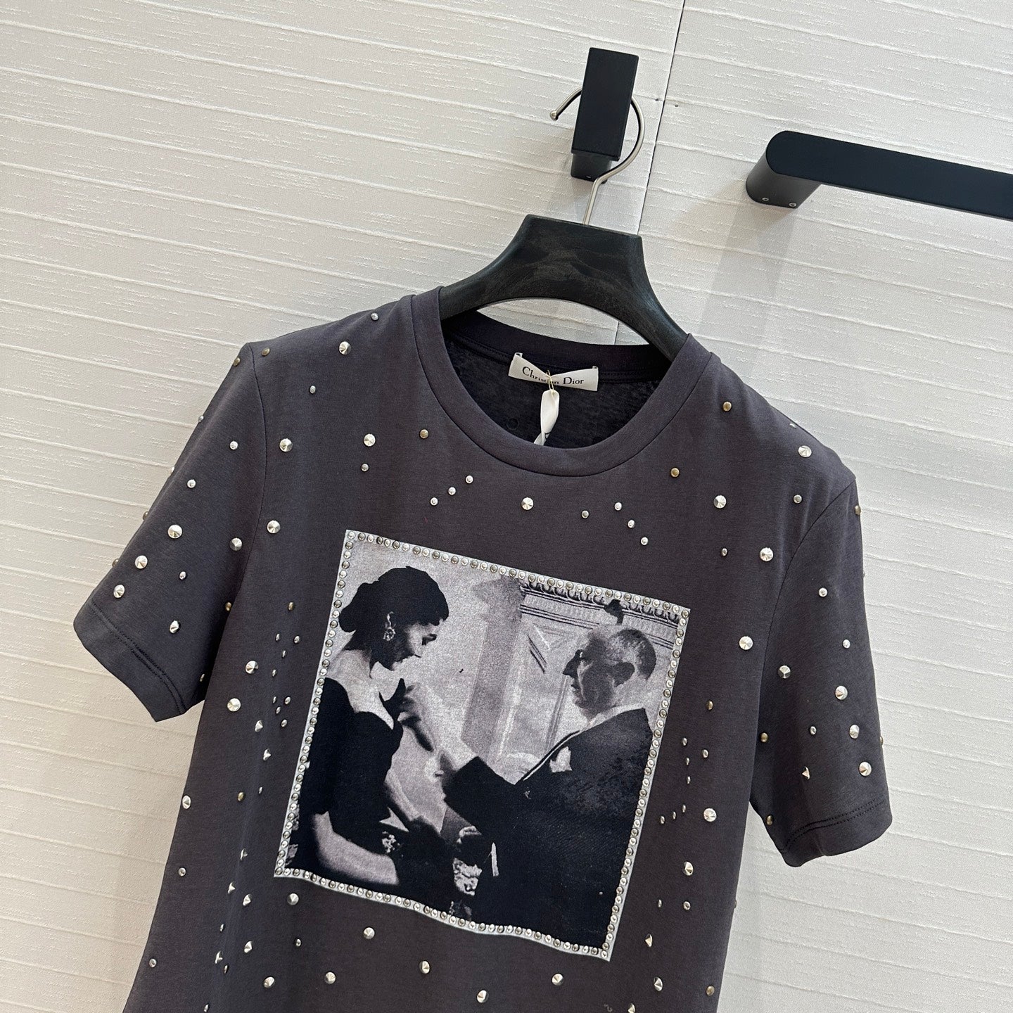 CD 25 Monsieur Dior Patchwork T-shirt Dark Gray Cotton