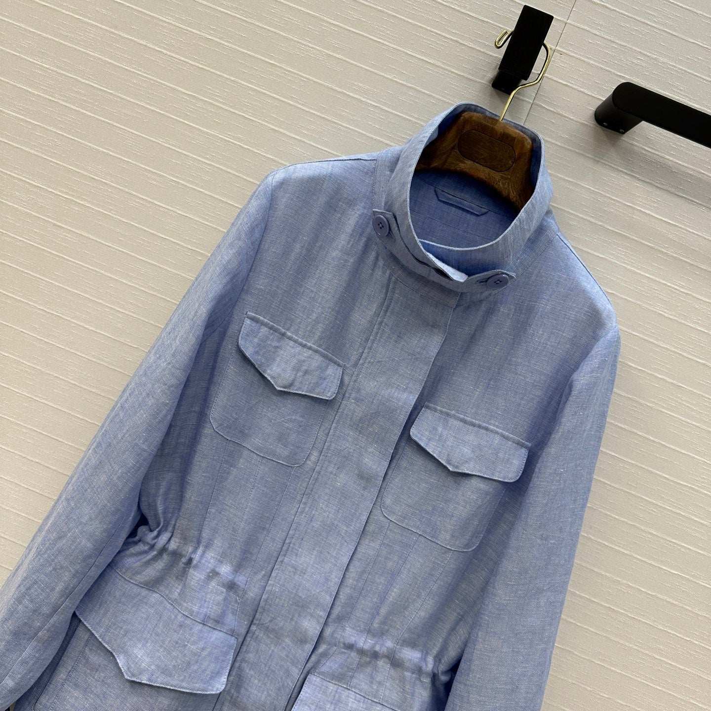 LP 25 Stand-up Collar Jacket Blue  Linen 272165