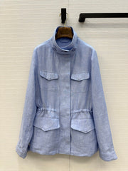 LP 25 Vest Blue Linen Polyester 272161