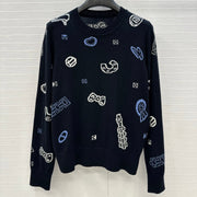 HM 25 Sweater Black Pattern Cashmere 02668