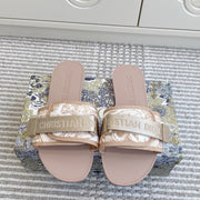 CD 26s Flat Slippers Nude Pink Canvas Rubber 648132
