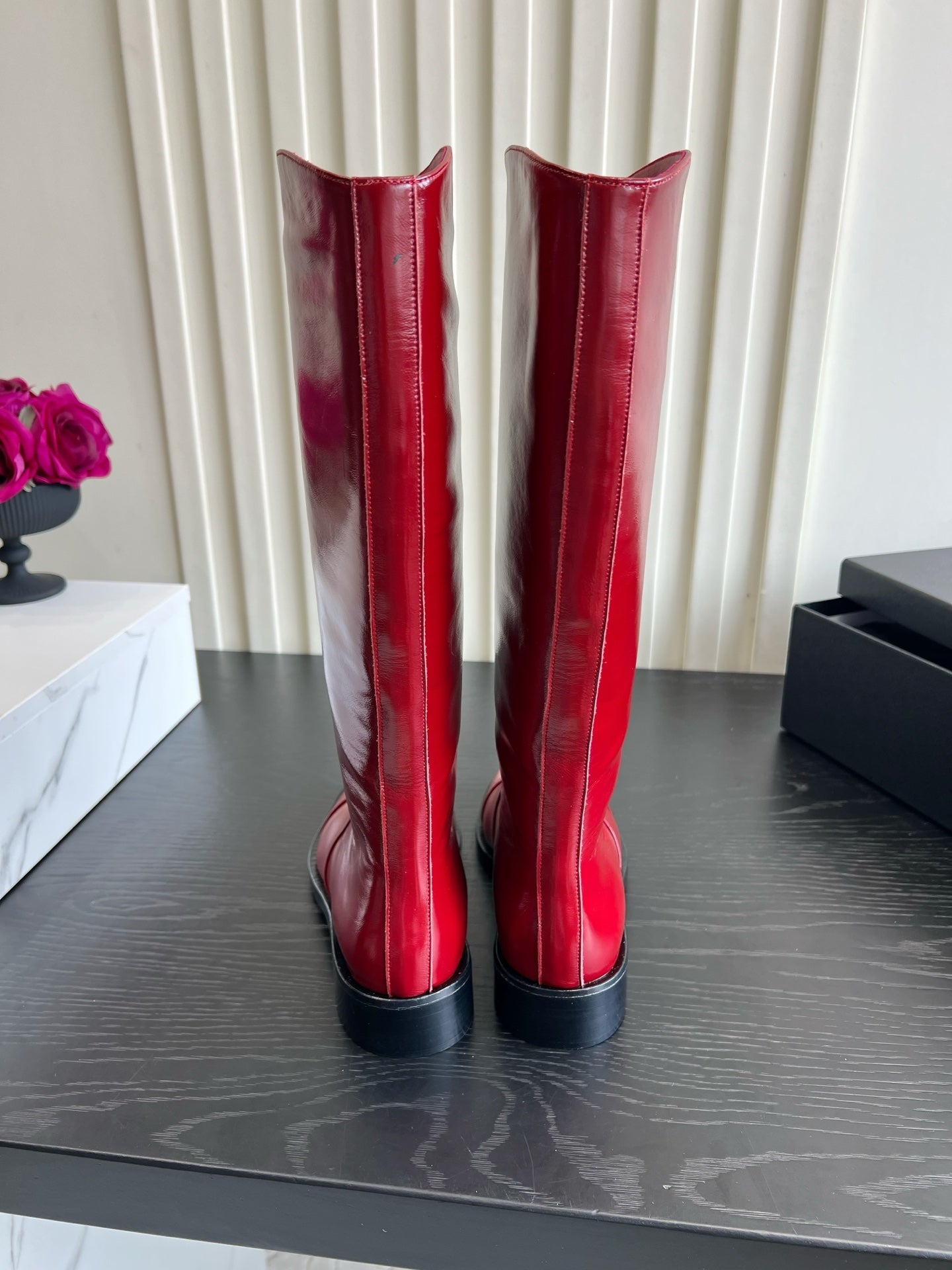 Chanel 2026 Perforated Toe Boots Patent Leather 977237