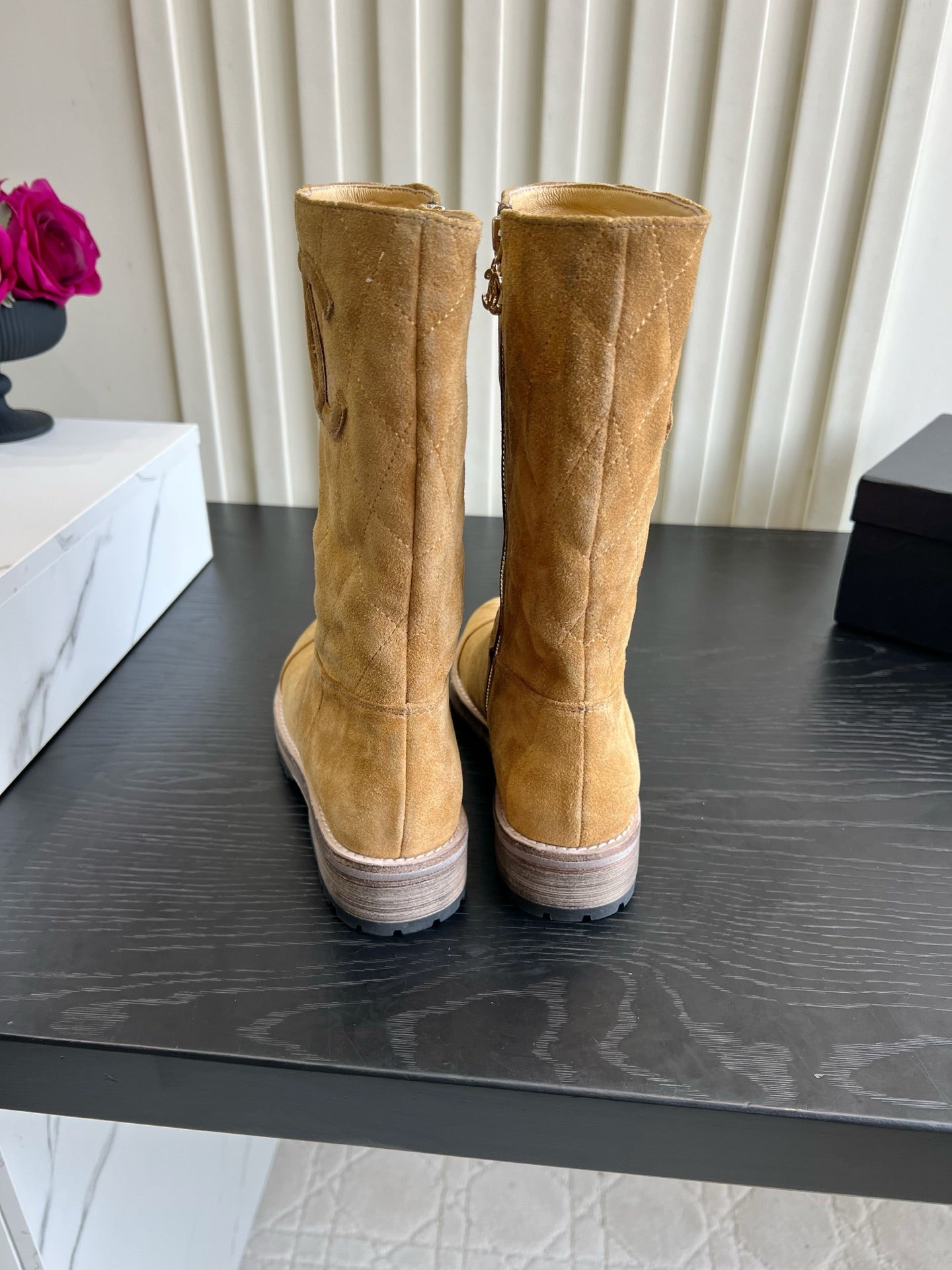 Chanel 2026 Quilted Boots Suede Cowhide 977207