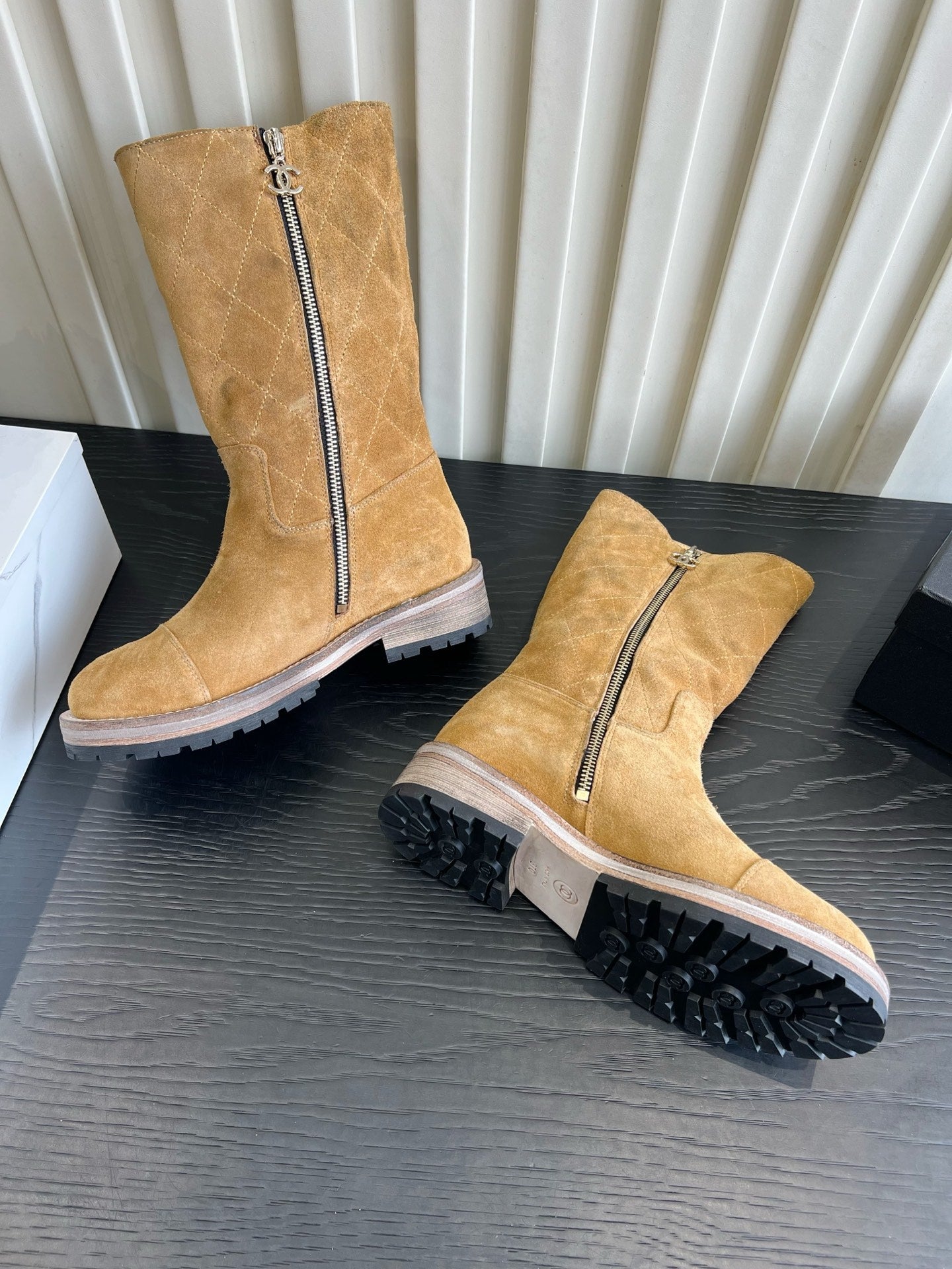 Chanel 2026 Quilted Boots Suede Cowhide 977207