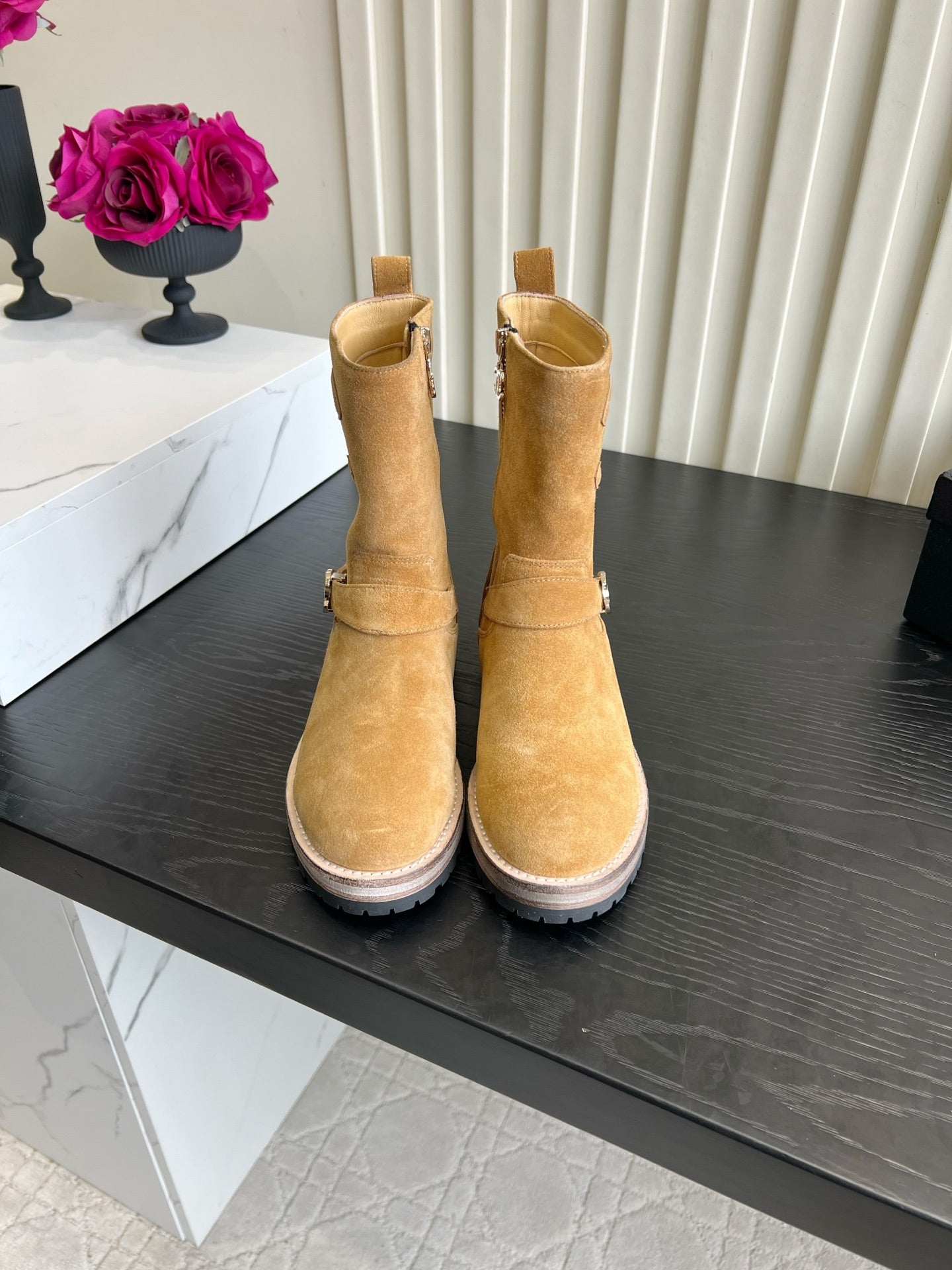 Chanel 2026 Mid-Calf Boots Suede Cowhide 977204