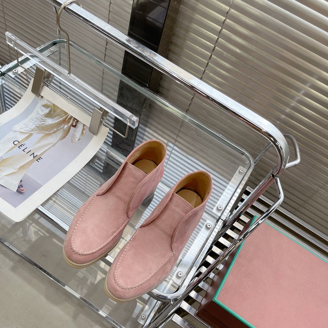 open walk chukka boot light pink suede