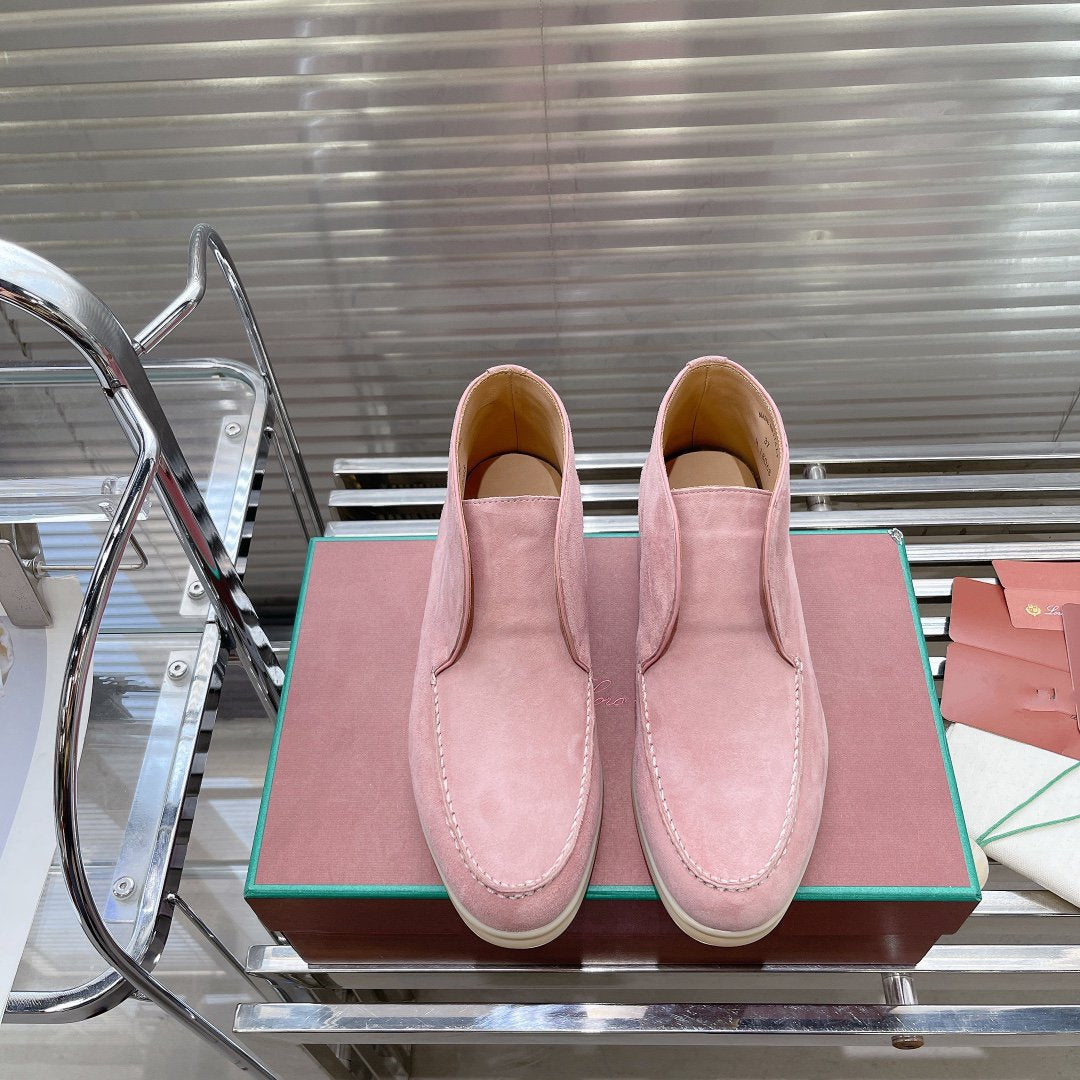 open walk chukka boot light pink suede