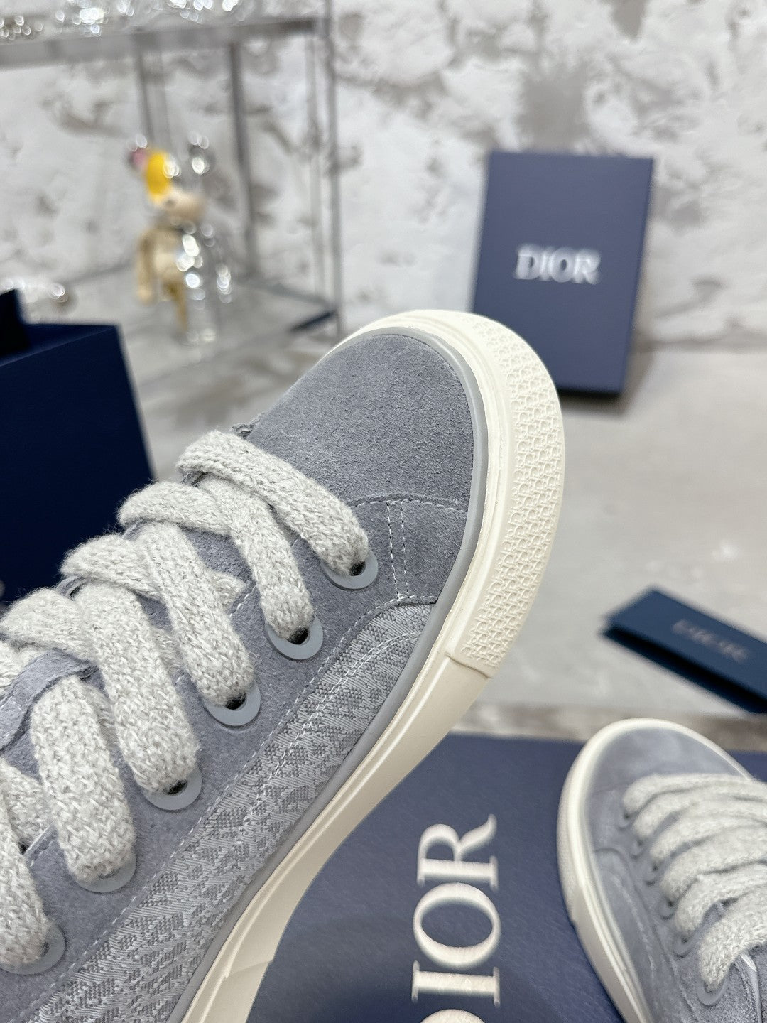 B33 Sneaker 30mm Dark Grey Mix Light Grey Monogram Suede 103966