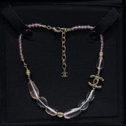 Chanel 2026 Double C Pink Acrylic Beaded Necklace