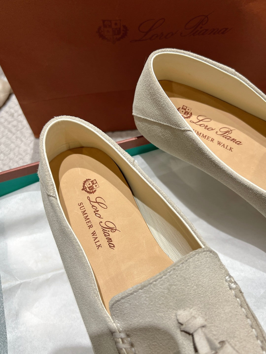 LP Dot sole walk mocassinown Abalone Grey Suede 215004