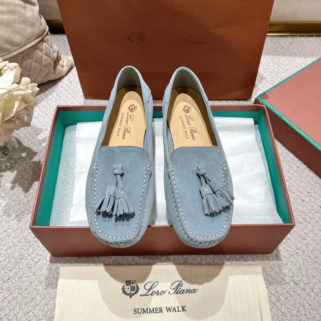 LP Dot sole walk mocassin Demin Blue Suede 214998